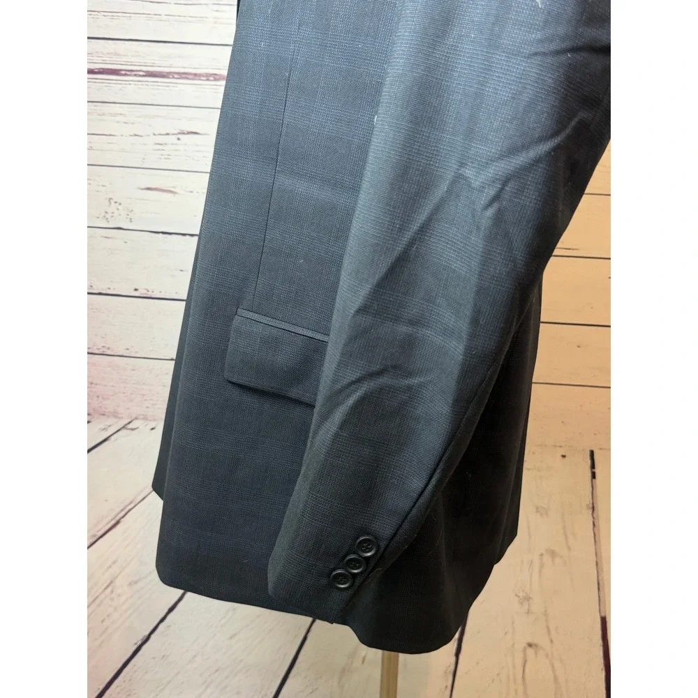 Chaps Ralph Lauren Blazer 46R Glen Plaid Wool Sport Coat Mens 46 Regular Navy